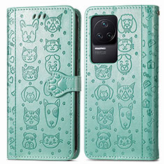 Custodia Portafoglio In Pelle Fantasia Modello Cover con Supporto S03D per Xiaomi Redmi K50 5G Verde