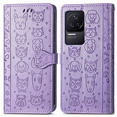 Custodia Portafoglio In Pelle Fantasia Modello Cover con Supporto S03D per Xiaomi Redmi K50 5G Viola