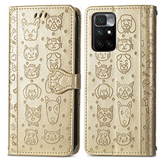 Custodia Portafoglio In Pelle Fantasia Modello Cover con Supporto S03D per Xiaomi Redmi Note 11 4G (2021) Oro