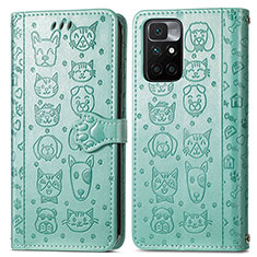 Custodia Portafoglio In Pelle Fantasia Modello Cover con Supporto S03D per Xiaomi Redmi Note 11 4G (2021) Verde