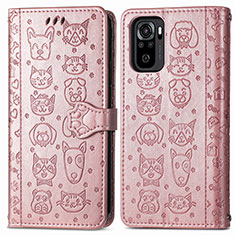 Custodia Portafoglio In Pelle Fantasia Modello Cover con Supporto S03D per Xiaomi Redmi Note 11 SE India 4G Oro Rosa