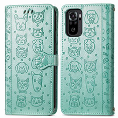 Custodia Portafoglio In Pelle Fantasia Modello Cover con Supporto S03D per Xiaomi Redmi Note 11 SE India 4G Verde