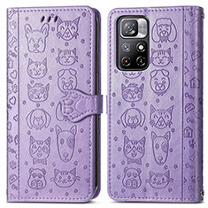 Custodia Portafoglio In Pelle Fantasia Modello Cover con Supporto S03D per Xiaomi Redmi Note 11T 5G Viola