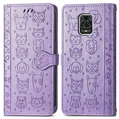 Custodia Portafoglio In Pelle Fantasia Modello Cover con Supporto S03D per Xiaomi Redmi Note 9 Pro Max Viola