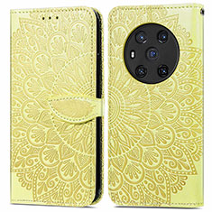 Custodia Portafoglio In Pelle Fantasia Modello Cover con Supporto S04D per Huawei Honor Magic3 5G Giallo