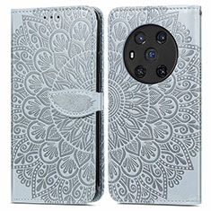 Custodia Portafoglio In Pelle Fantasia Modello Cover con Supporto S04D per Huawei Honor Magic3 5G Grigio