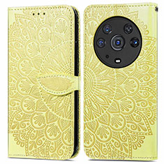 Custodia Portafoglio In Pelle Fantasia Modello Cover con Supporto S04D per Huawei Honor Magic3 Pro 5G Giallo