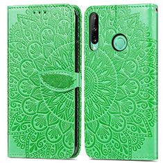 Custodia Portafoglio In Pelle Fantasia Modello Cover con Supporto S04D per Huawei P40 Lite E Verde