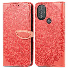 Custodia Portafoglio In Pelle Fantasia Modello Cover con Supporto S04D per Motorola Moto G Play (2023) Rosso