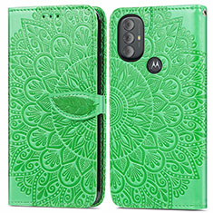 Custodia Portafoglio In Pelle Fantasia Modello Cover con Supporto S04D per Motorola Moto G Play (2023) Verde