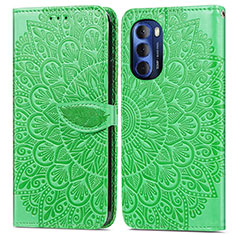 Custodia Portafoglio In Pelle Fantasia Modello Cover con Supporto S04D per Motorola Moto G Stylus (2022) 5G Verde