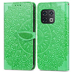 Custodia Portafoglio In Pelle Fantasia Modello Cover con Supporto S04D per OnePlus 10 Pro 5G Verde