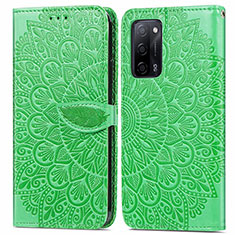 Custodia Portafoglio In Pelle Fantasia Modello Cover con Supporto S04D per Oppo A55 5G Verde