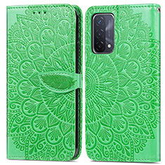 Custodia Portafoglio In Pelle Fantasia Modello Cover con Supporto S04D per Oppo A74 5G Verde