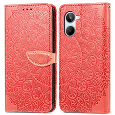 Custodia Portafoglio In Pelle Fantasia Modello Cover con Supporto S04D per Realme 10 4G Rosso