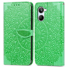 Custodia Portafoglio In Pelle Fantasia Modello Cover con Supporto S04D per Realme 10 4G Verde