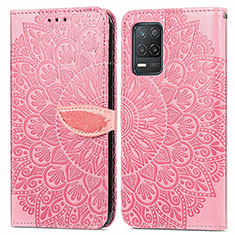 Custodia Portafoglio In Pelle Fantasia Modello Cover con Supporto S04D per Realme 8 5G Oro Rosa