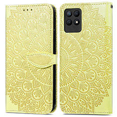 Custodia Portafoglio In Pelle Fantasia Modello Cover con Supporto S04D per Realme 8i Giallo