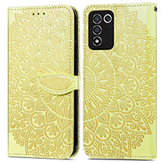 Custodia Portafoglio In Pelle Fantasia Modello Cover con Supporto S04D per Realme 9 SE 5G Giallo