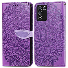 Custodia Portafoglio In Pelle Fantasia Modello Cover con Supporto S04D per Realme 9 SE 5G Viola