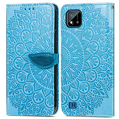 Custodia Portafoglio In Pelle Fantasia Modello Cover con Supporto S04D per Realme C11 (2021) Blu