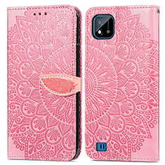 Custodia Portafoglio In Pelle Fantasia Modello Cover con Supporto S04D per Realme C11 (2021) Oro Rosa