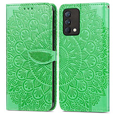 Custodia Portafoglio In Pelle Fantasia Modello Cover con Supporto S04D per Realme GT Master 5G Verde