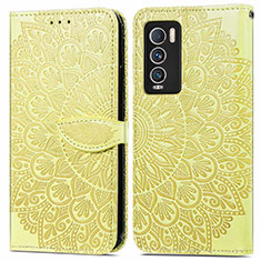 Custodia Portafoglio In Pelle Fantasia Modello Cover con Supporto S04D per Realme GT Master Explorer 5G Giallo