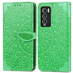 Custodia Portafoglio In Pelle Fantasia Modello Cover con Supporto S04D per Realme GT Master Explorer 5G Verde