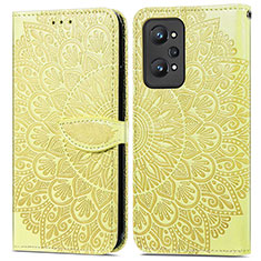 Custodia Portafoglio In Pelle Fantasia Modello Cover con Supporto S04D per Realme GT Neo2 5G Giallo