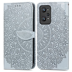 Custodia Portafoglio In Pelle Fantasia Modello Cover con Supporto S04D per Realme GT Neo2 5G Grigio