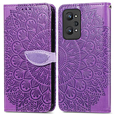 Custodia Portafoglio In Pelle Fantasia Modello Cover con Supporto S04D per Realme GT Neo2 5G Viola