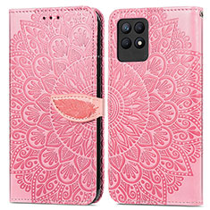 Custodia Portafoglio In Pelle Fantasia Modello Cover con Supporto S04D per Realme Narzo 50 4G Oro Rosa