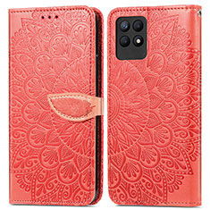 Custodia Portafoglio In Pelle Fantasia Modello Cover con Supporto S04D per Realme Narzo 50 4G Rosso