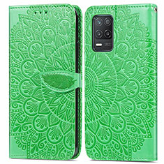 Custodia Portafoglio In Pelle Fantasia Modello Cover con Supporto S04D per Realme Q3i 5G Verde