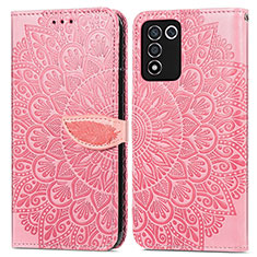 Custodia Portafoglio In Pelle Fantasia Modello Cover con Supporto S04D per Realme Q3t 5G Oro Rosa