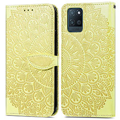 Custodia Portafoglio In Pelle Fantasia Modello Cover con Supporto S04D per Realme V11 5G Giallo