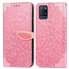 Custodia Portafoglio In Pelle Fantasia Modello Cover con Supporto S04D per Realme V11 5G Oro Rosa