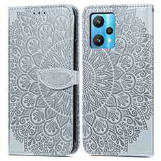 Custodia Portafoglio In Pelle Fantasia Modello Cover con Supporto S04D per Realme V25 5G Grigio