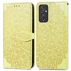 Custodia Portafoglio In Pelle Fantasia Modello Cover con Supporto S04D per Samsung Galaxy A15 4G Giallo