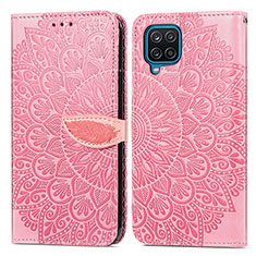 Custodia Portafoglio In Pelle Fantasia Modello Cover con Supporto S04D per Samsung Galaxy A22 4G Oro Rosa
