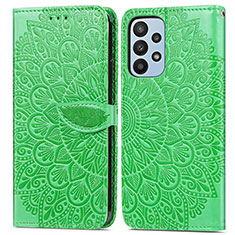 Custodia Portafoglio In Pelle Fantasia Modello Cover con Supporto S04D per Samsung Galaxy A23 4G Verde