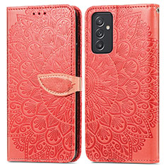 Custodia Portafoglio In Pelle Fantasia Modello Cover con Supporto S04D per Samsung Galaxy A35 5G Rosso