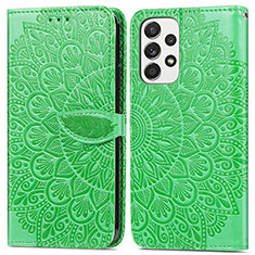 Custodia Portafoglio In Pelle Fantasia Modello Cover con Supporto S04D per Samsung Galaxy A73 5G Verde