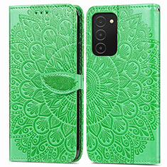 Custodia Portafoglio In Pelle Fantasia Modello Cover con Supporto S04D per Samsung Galaxy F02S SM-E025F Verde