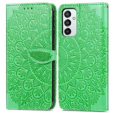 Custodia Portafoglio In Pelle Fantasia Modello Cover con Supporto S04D per Samsung Galaxy F23 5G Verde