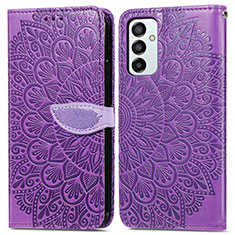 Custodia Portafoglio In Pelle Fantasia Modello Cover con Supporto S04D per Samsung Galaxy F23 5G Viola