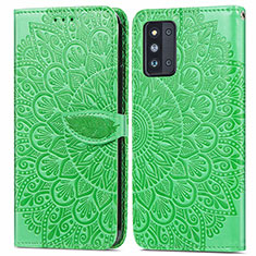 Custodia Portafoglio In Pelle Fantasia Modello Cover con Supporto S04D per Samsung Galaxy F52 5G Verde