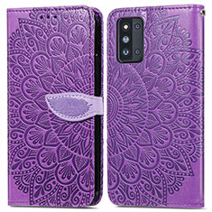 Custodia Portafoglio In Pelle Fantasia Modello Cover con Supporto S04D per Samsung Galaxy F52 5G Viola