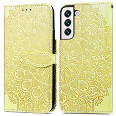 Custodia Portafoglio In Pelle Fantasia Modello Cover con Supporto S04D per Samsung Galaxy S22 5G Giallo